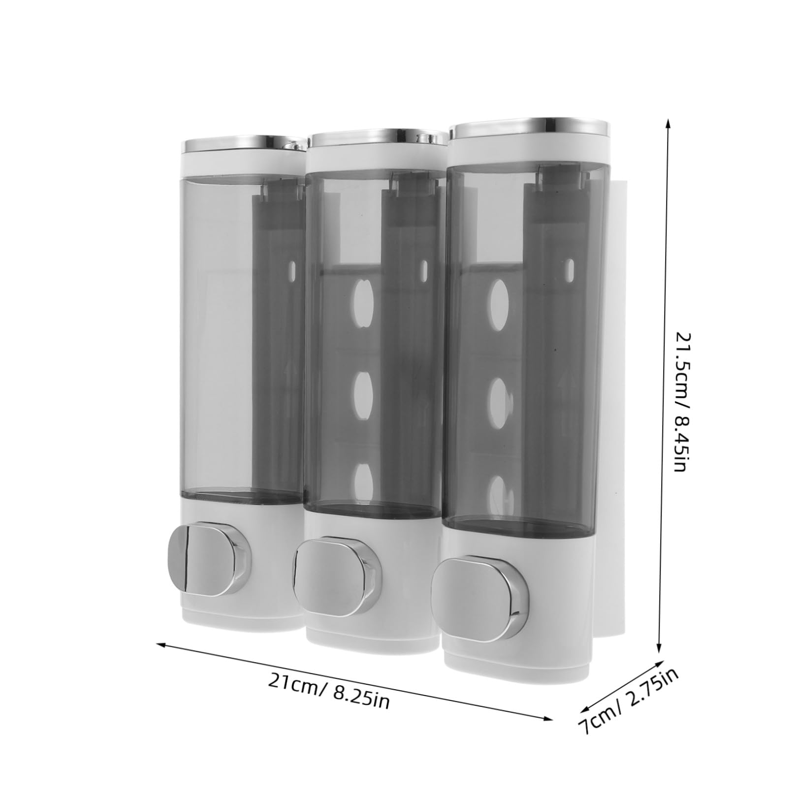 Dispensador de Jabón de Pared Manual Triple Abs Blanco
