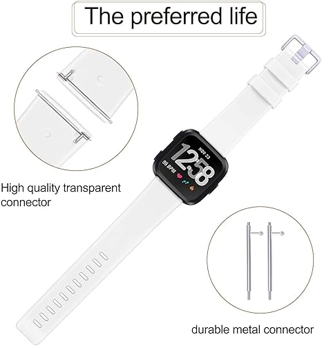 Vista 6 de Paquete de 3 correas de silicona suave compatibles para Fitbit Versa 2/Fitbit Versa/Fitbit Versa Lite, correas deportivas ajustables para mujeres