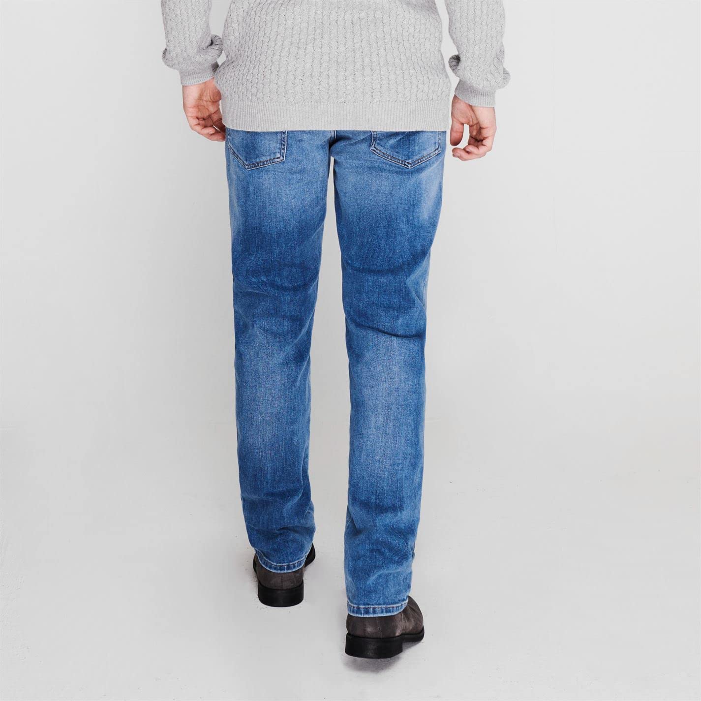 Diesel Jeans da uomo Mihtry, vestibilità dritta, design a cinque tasche, lavato stonewash 34W / 34L