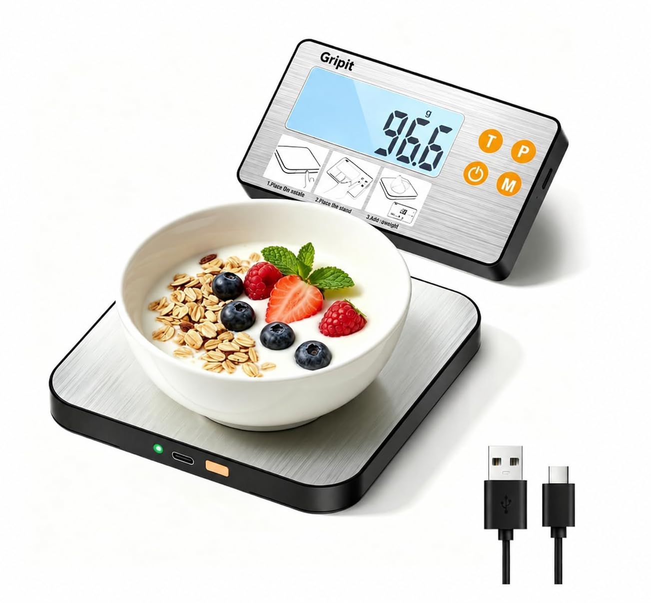 Gripit Wireless Digital Weighing Scale With 15Kg Capacity & 1gm Accuracy, Postal, Kitchen, Food, Nutrition, Health, Fitness & Cooking-image-34