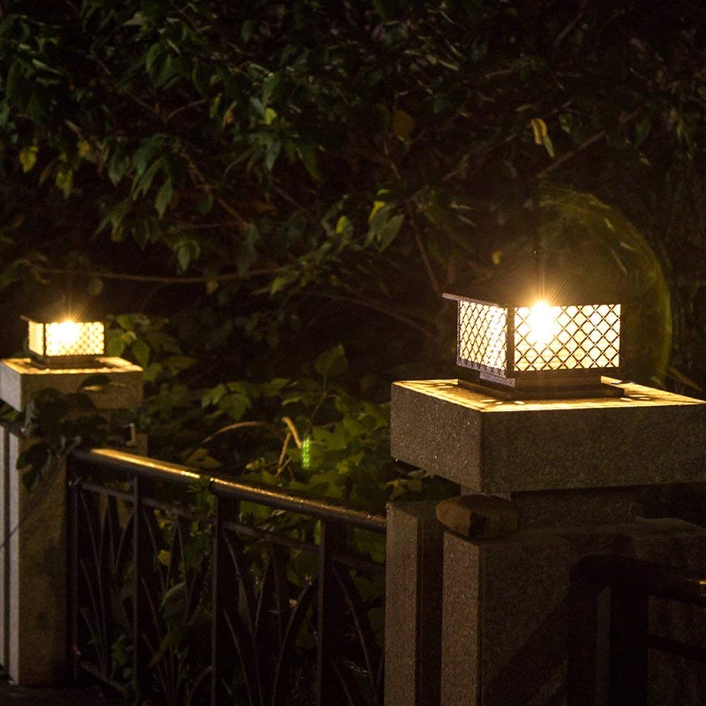 Lampa stołowa wodoodporna IP54, kolumna, kwadratowa, kryształowa, szklana, do bramy wjazdowej, lampa ścienna, latarnia ogrodowa, lampa zewnętrzna E27, dekoracja,L