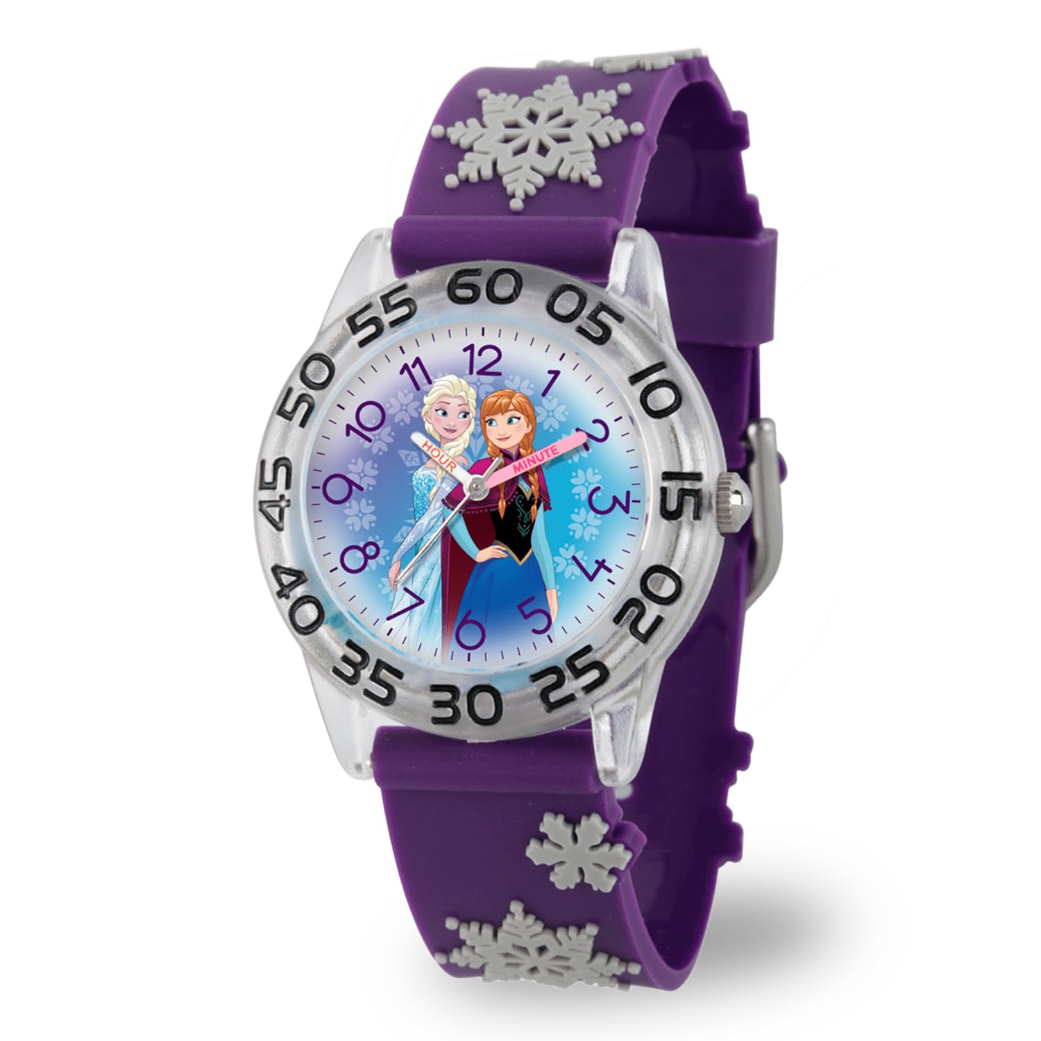 Disney Orologio analogico al quarzo con cinturino in nylon per bambini Frozen, per insegnare l'ora