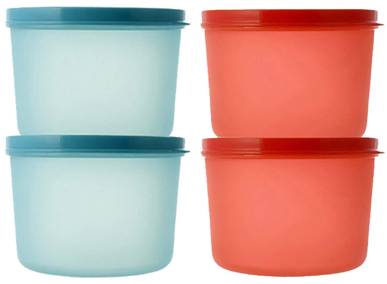 Kuber Industries Plastic 4 Pieces Kitchen Storage Spice Containers, Fridge Container, Food Utility Box, Food Storage Containers Jars 1000 Ml (Blue & Red) - CTLTC44053