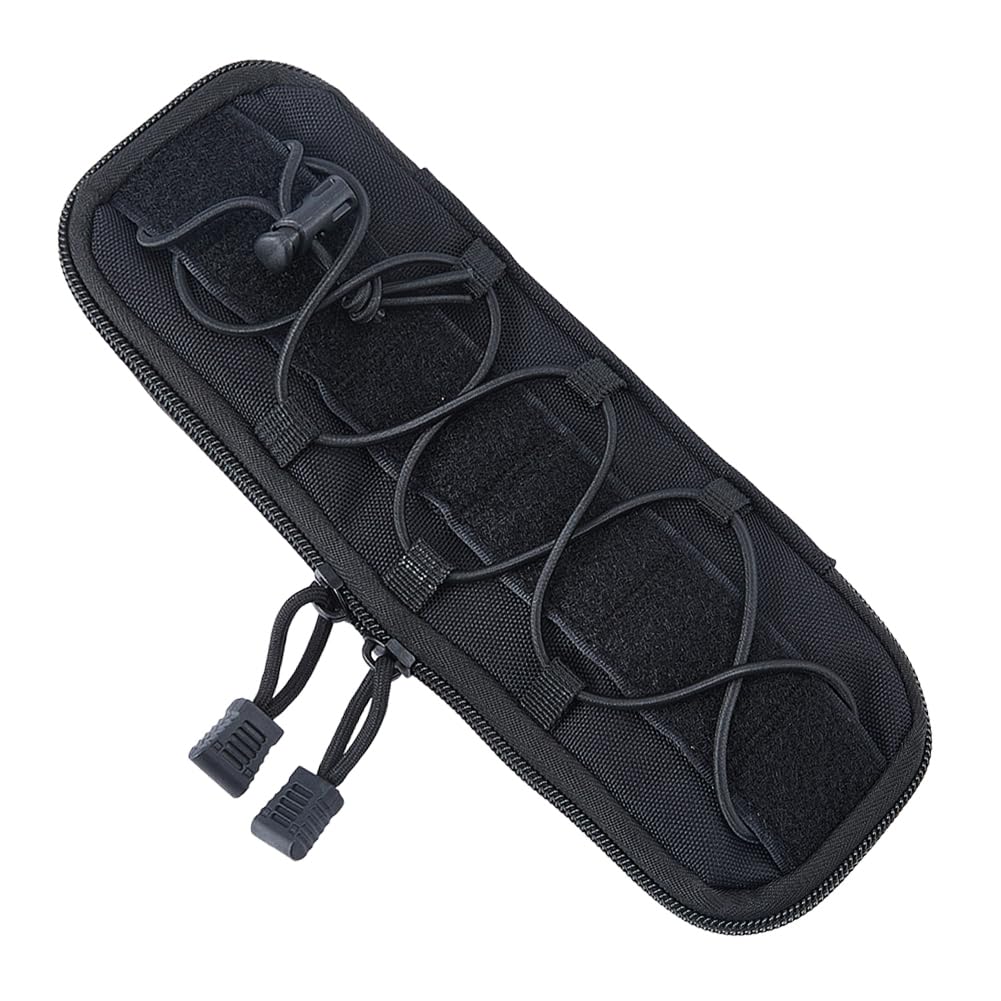 SUPERFINDINGS Heavy Duty Molle Pouch Tactical Oxford Large Folding Knife Case 25.2x8.5x3cm Molle Tool Pouch Tactical Flashlight Holder Belt Accessory Pouch Outdoor Gear Organizer, Black