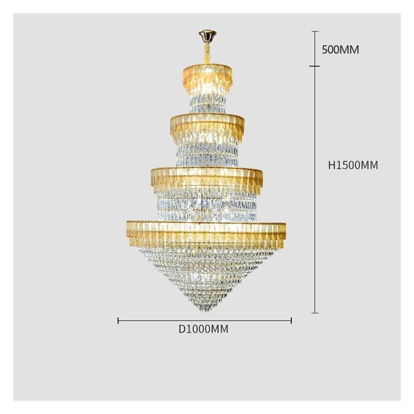 Genérico Lámparas de araña, Lámpara de araña LED lujo tendencia for sala estar, dormitorio, ambiente contemporáneo, villa, hotel, iluminación del hogar(D100cm Amber)