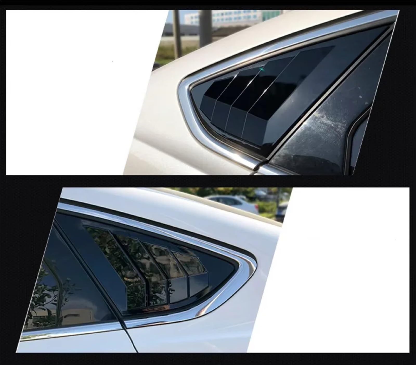 Zaluzje do okien bocznych Pasuje do Forda Mondeo Fusion Sedan 2013-2018, osłony tylnej szyby, bocznej żaluzji, naklejki ozdobnej, wlotu powietrza ABS Osłonę bocznej żaluzji samochodu(Carbon)