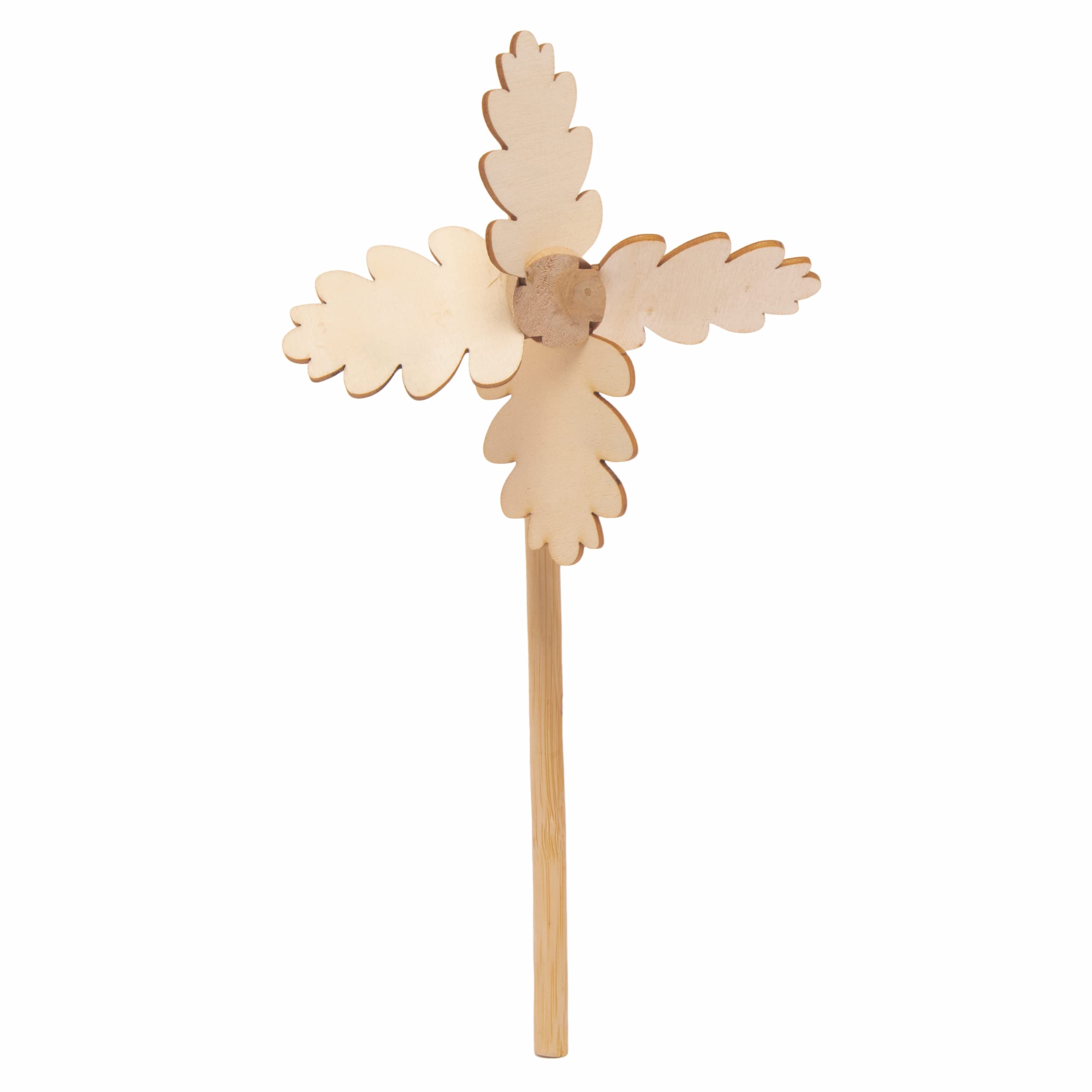 Baker Ross FE648 Autumn Wooden Windmill Kits - Pack of 4, Windmills for Garden, Make Your Own Wind Spinner, Wooden Crafts for Children to Make, Decorate and Display - Image 3