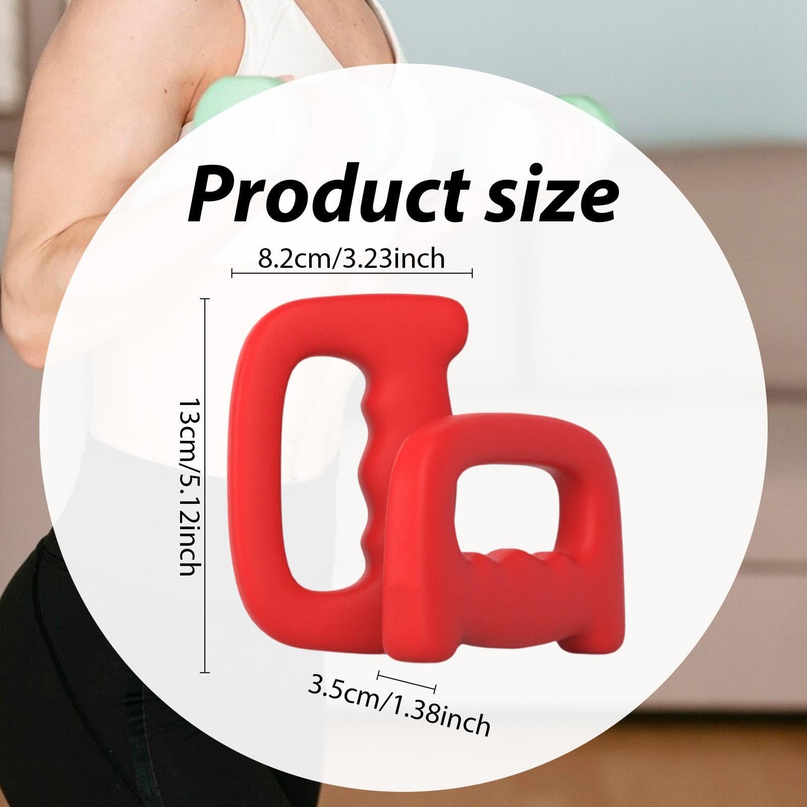 2 Pezzi Manubri Fitness Ergonomici Antiscivolo Ghisa Sagomata Impugnatura Nonslip Ideali per Allenamento Petto Braccia Spalle Curl Usati in Casa Uffic, Rosso 1.5 kg