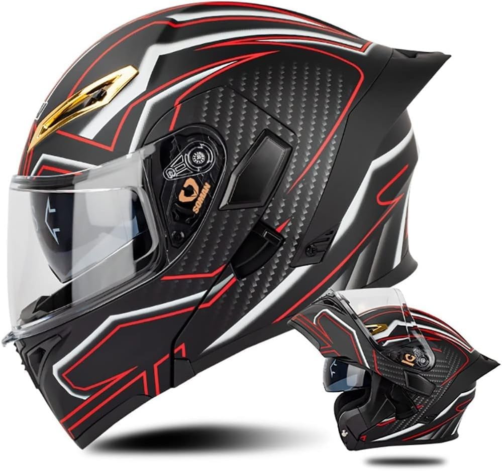 Casque moto modulaire anti éblouissement avec double visière rabattable
