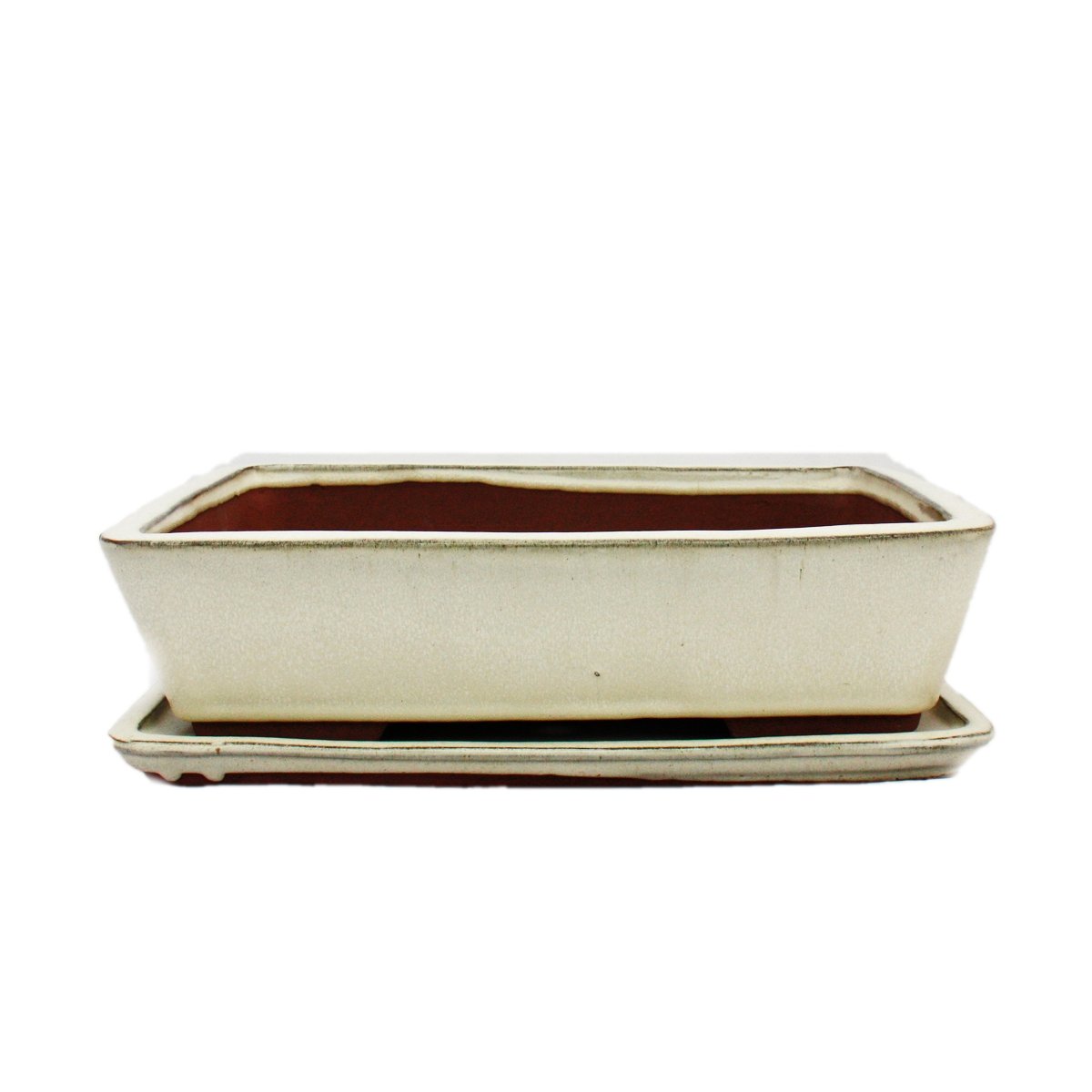 Bonsai bol avec sous assiette carré beige clair pot G30