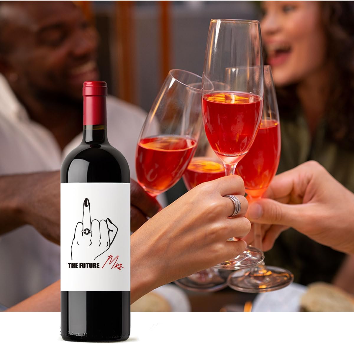 12 Pcs Funny Engagement Wine Label Engagement Wine Bottle Stickers The Future Mrs Wine Bottle Labels Engagement Gift for Couples Newly Her Him Engagement Party Decorations