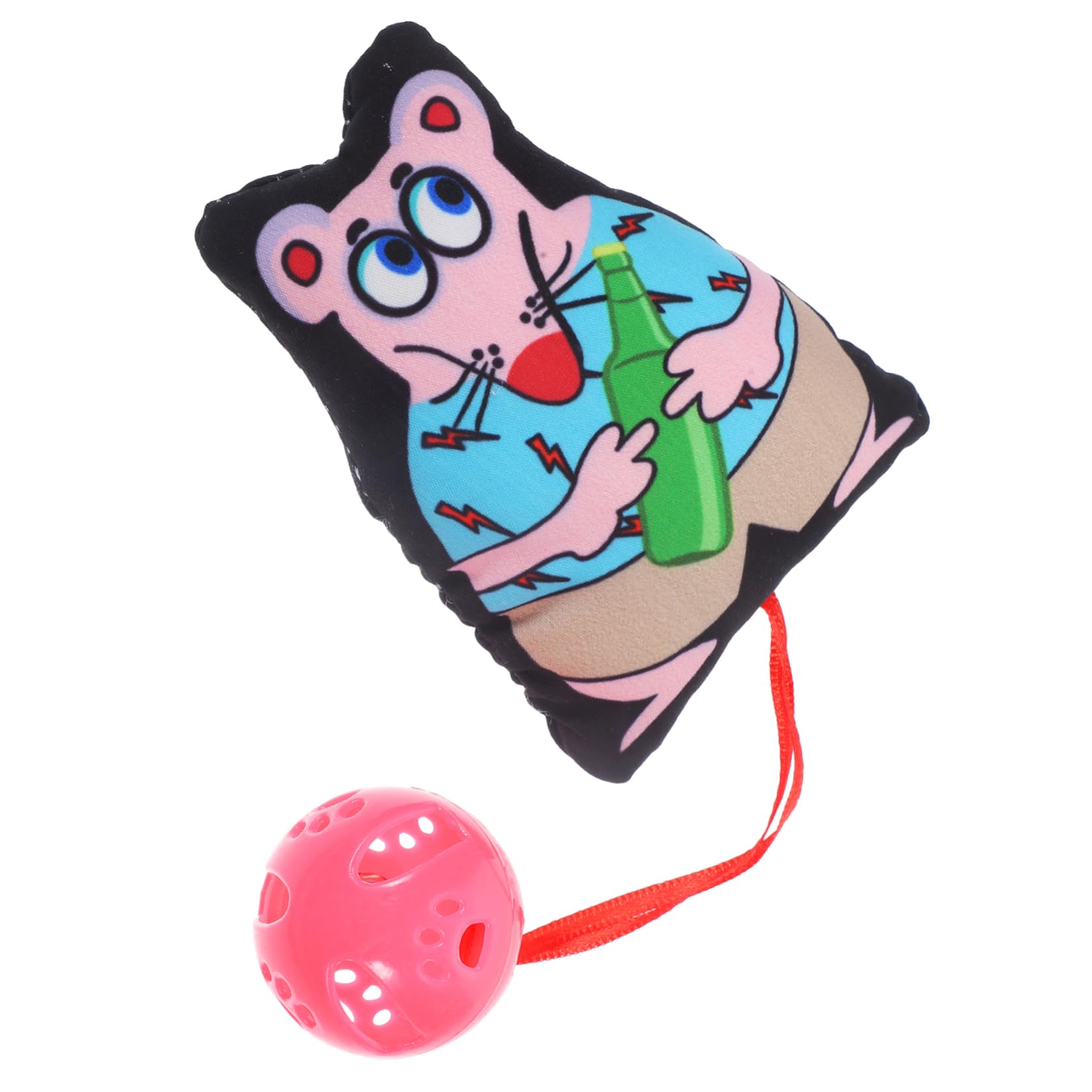 GRIRIW Mouse Shaped Cat Interactive with Bell Plush Mice for Cats Engaging Cat Supply for Teasing and Training Soft for Indoor Play