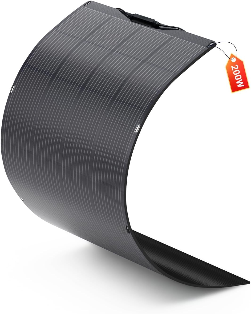 ALLPOWERS SF200 Panneau Solaire Flexible 200W avec étanchéité IP68, module solaire photovoltaïque ETFE, 32V, panneau solaire mono semi-flexible hors réseau pour toit, van, camping-car, surface inégale