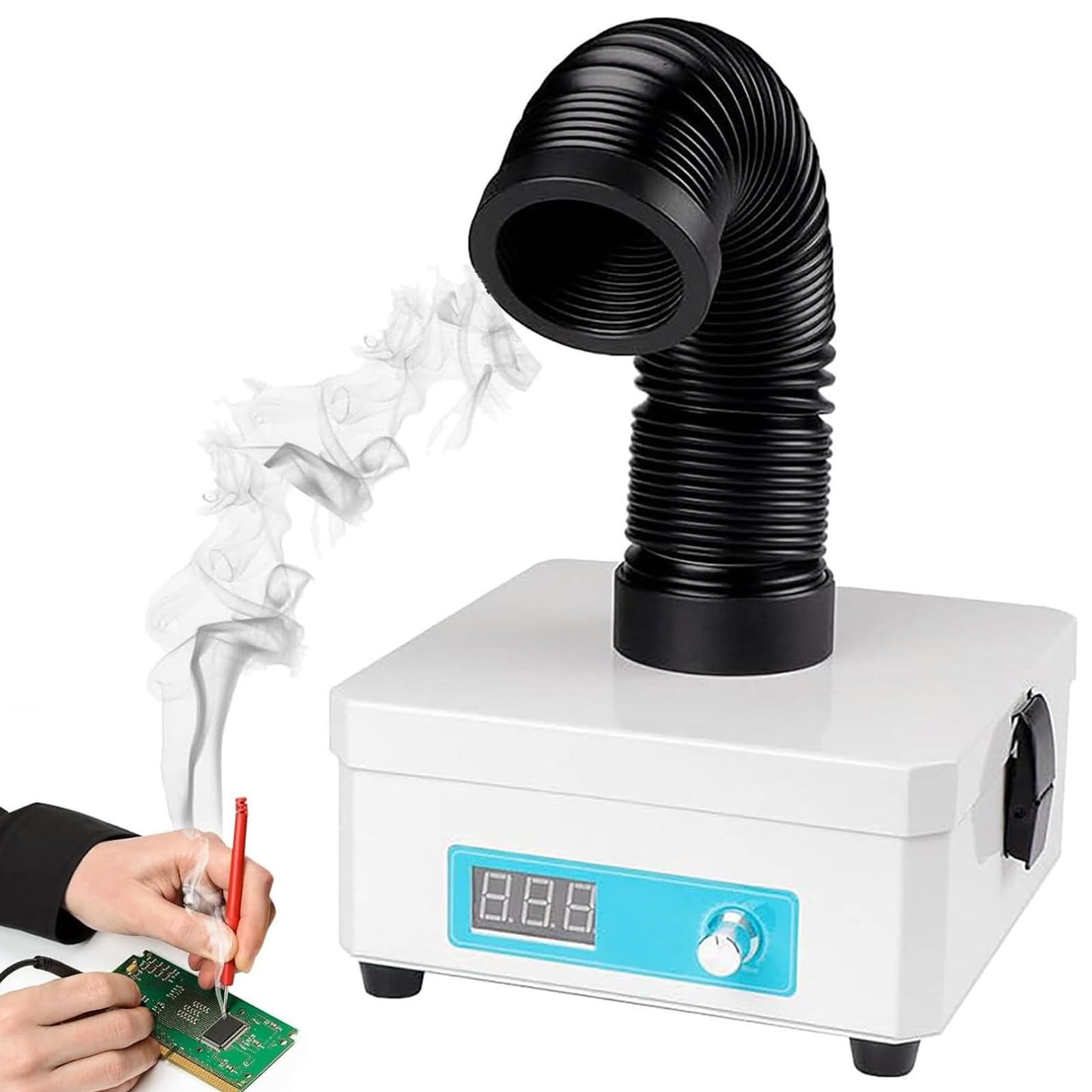 Extractor De Humos De Soldadura, Absorbedor De Humos De Soldadura Con Pantalla LED Y Ajuste Mediante Perilla, Succión Potente, Extractor De Humos De Soldadura De Escritorio Para Trabajos De Solda 30W