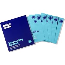Bliss ProTM Microneedling Gel Face Mask with Marine Sponge Spicules, Plant-Derived Exosomes & Vegan Peptides, Hydrating Hydrogel Mask for Glowing, Smooth, Elastic-Looking Skin, 5ct