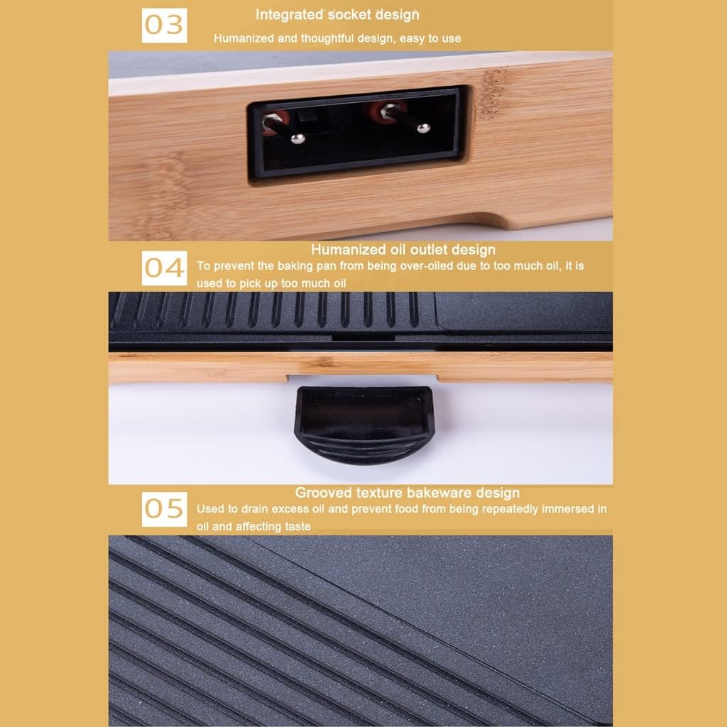hot Pot Healthy Not Sticky Electric Bakeware Intelligent Constant Temperature Barbecue Machine Shabu Grilling Split Integrated stockpots (Color : Not Detachable)