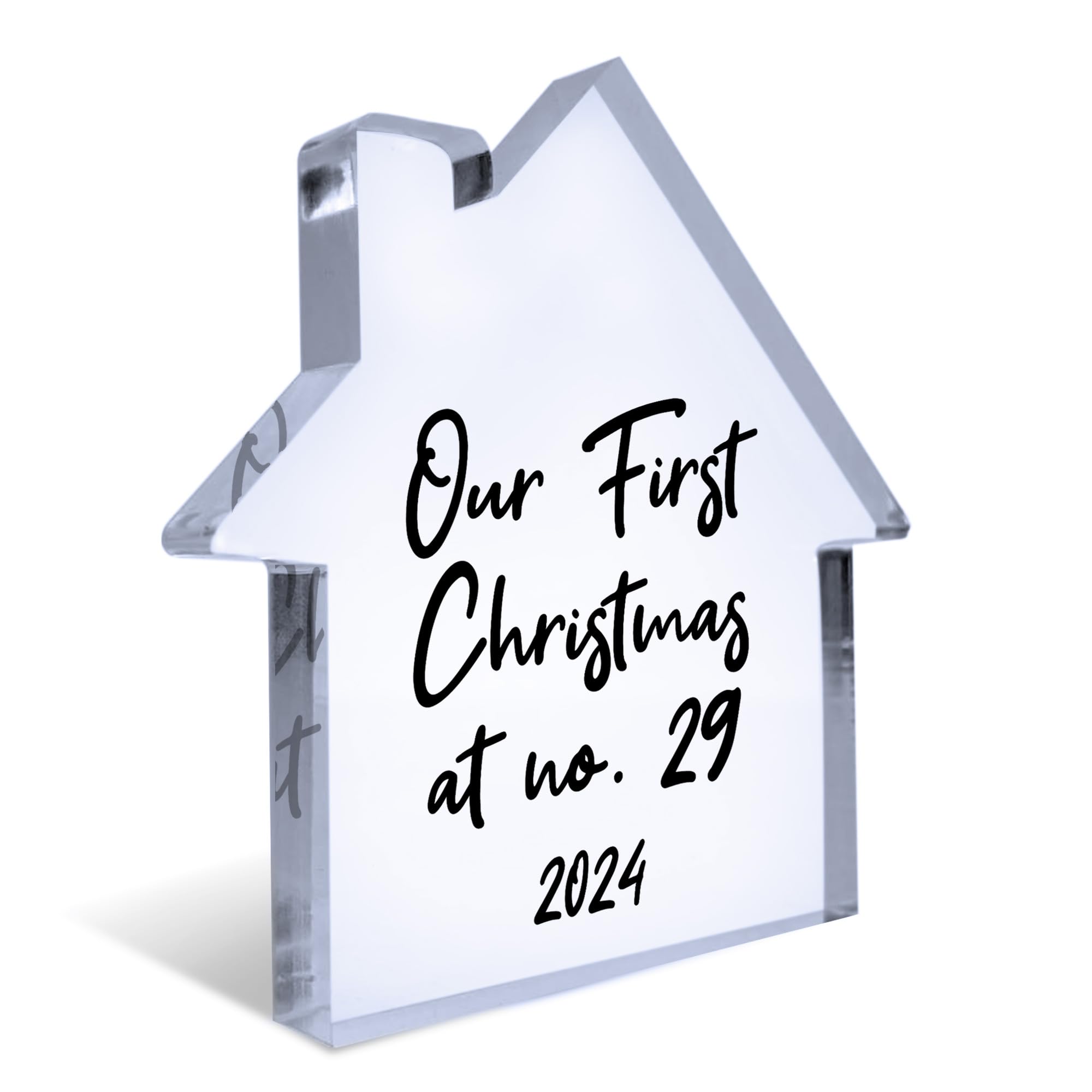 Red Ocean Personalised Our First Christmas At House Number, Acrylic New Home Ornament, Christmas Housewarming Decoration Gift, Gift For Couple Friends, New Home Gift, 1st Christmas Decoration
