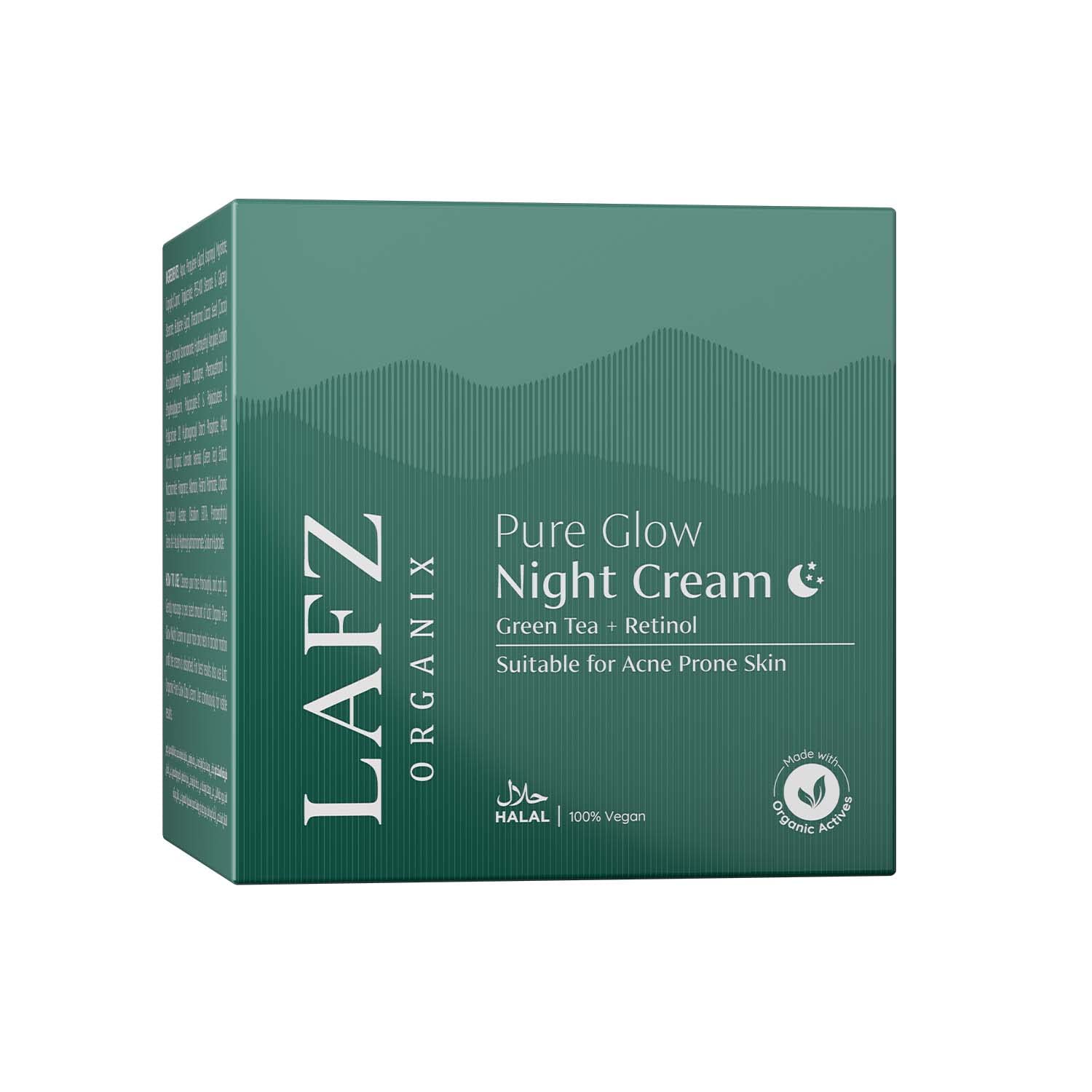 Organix Pure Glow Night Cream. Fights Acne and Brightens Skin, Halal & Vegan - 50g