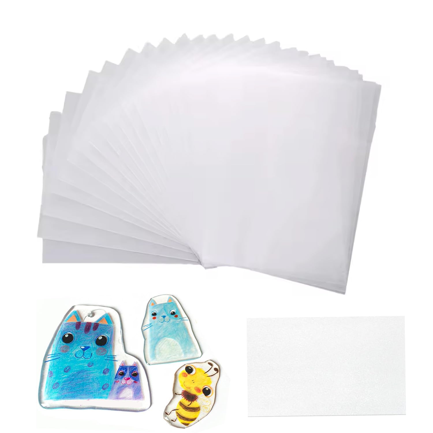 iLulala 30pcs Shrink Plastic Sheets, Shrink Paper Shrink Art Paper for Crafts DIY Keychain Making, Create Your Own Shinky Dinks, Earrings, Necklace, Keychains. (7.9 X 5.7 inch)