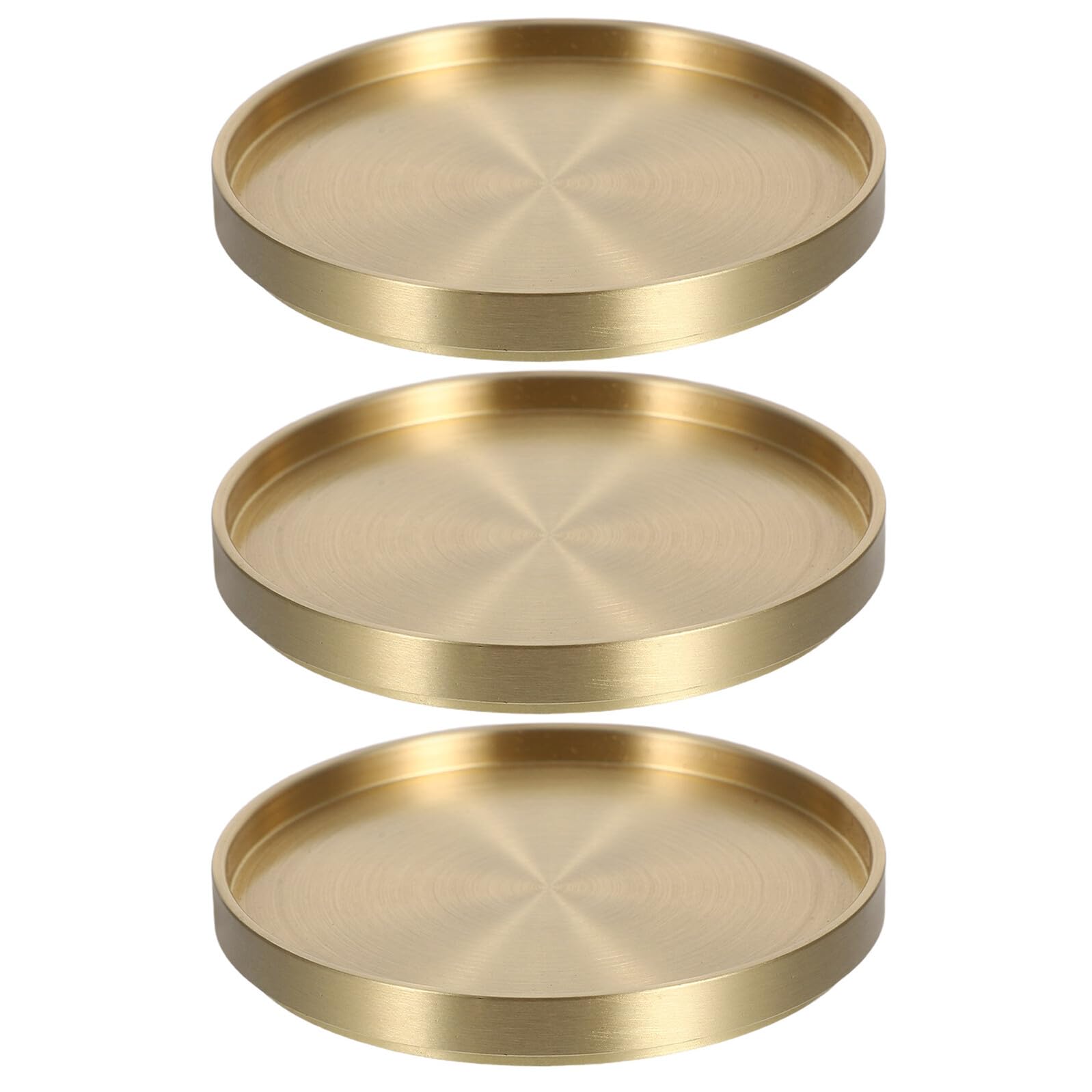 Posavasos Decorativos Redondos 3piezas de Latón para Mesa | Dorado, Uso en Oficina y Hogar, para Tazas y Frascos, Diseño Creativo y Llamativo