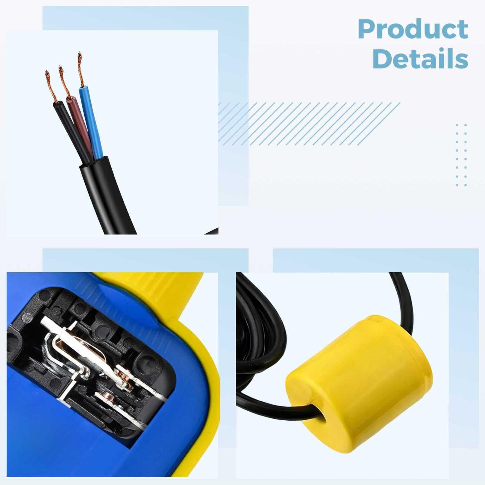 220 V Wasserstandalarm, Schwimmerschalter im Lieferumfang enthalten, 5 m Kabel, akustischer und visueller Alarm, 5,9 x 3,5 x 5,6 cm für Tanküberwachung