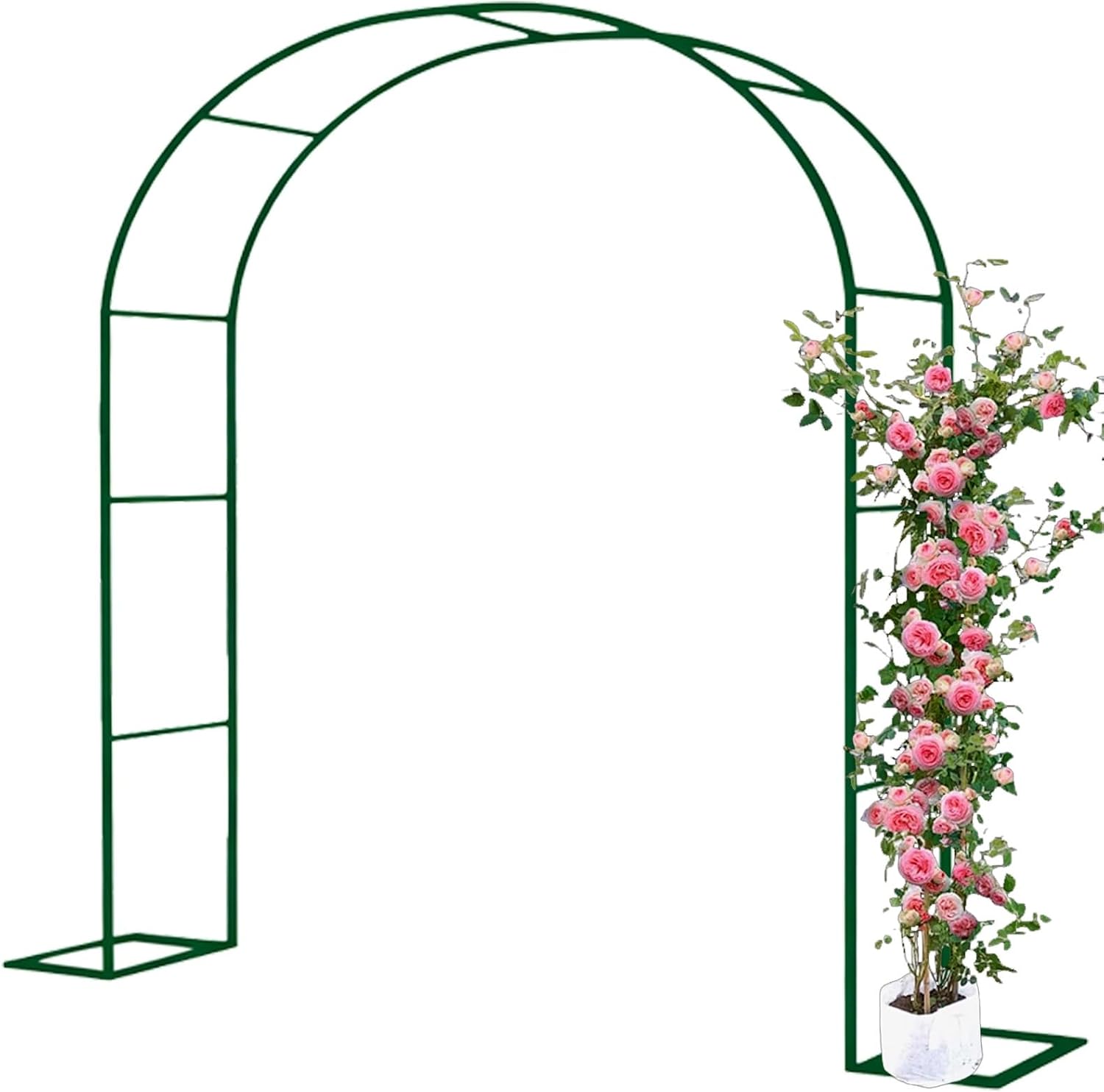 Garden Arch, Metal Arbor for Climbing Plants and Fairy Lights, Rustproof Freestanding Archway for Lawn Pathway Wedding Easy to Assemble(Green,94inx87in)