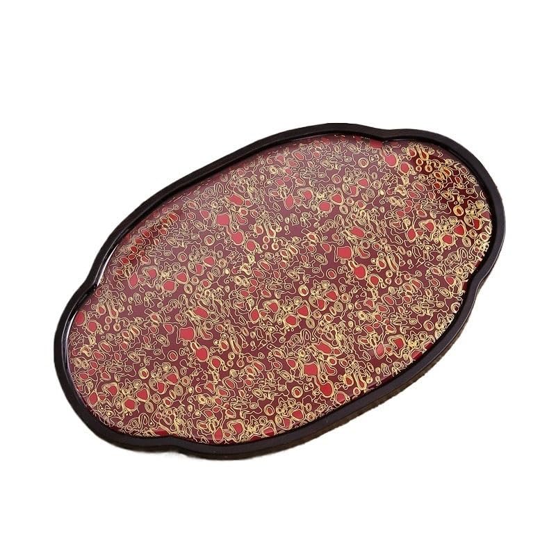 Bandejas Servir Comida Bandeja de té Laca imitación Retro Chino, Mesa pequeña for el hogar, Juego Kung Fu, Soporte for Olla, Bandeja seco Mesa Cama | Red,M