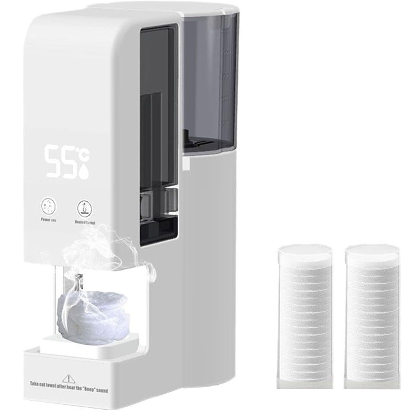 Scaldasalviette, scaldasalviette da 600 W con 20 asciugamani compressi, temperatura costante 55 °C, serbatoio da 500 ml per spa, viso, bagno, uso domestico