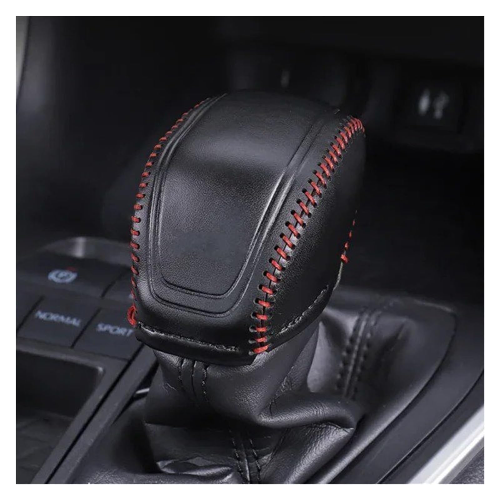 DWTNMEX Gear Shift Knob for Toyota for RAV4 XA50 2020-2023 Car Gear Shift Head Collars Knob Cover Protection Accessories(Black red)