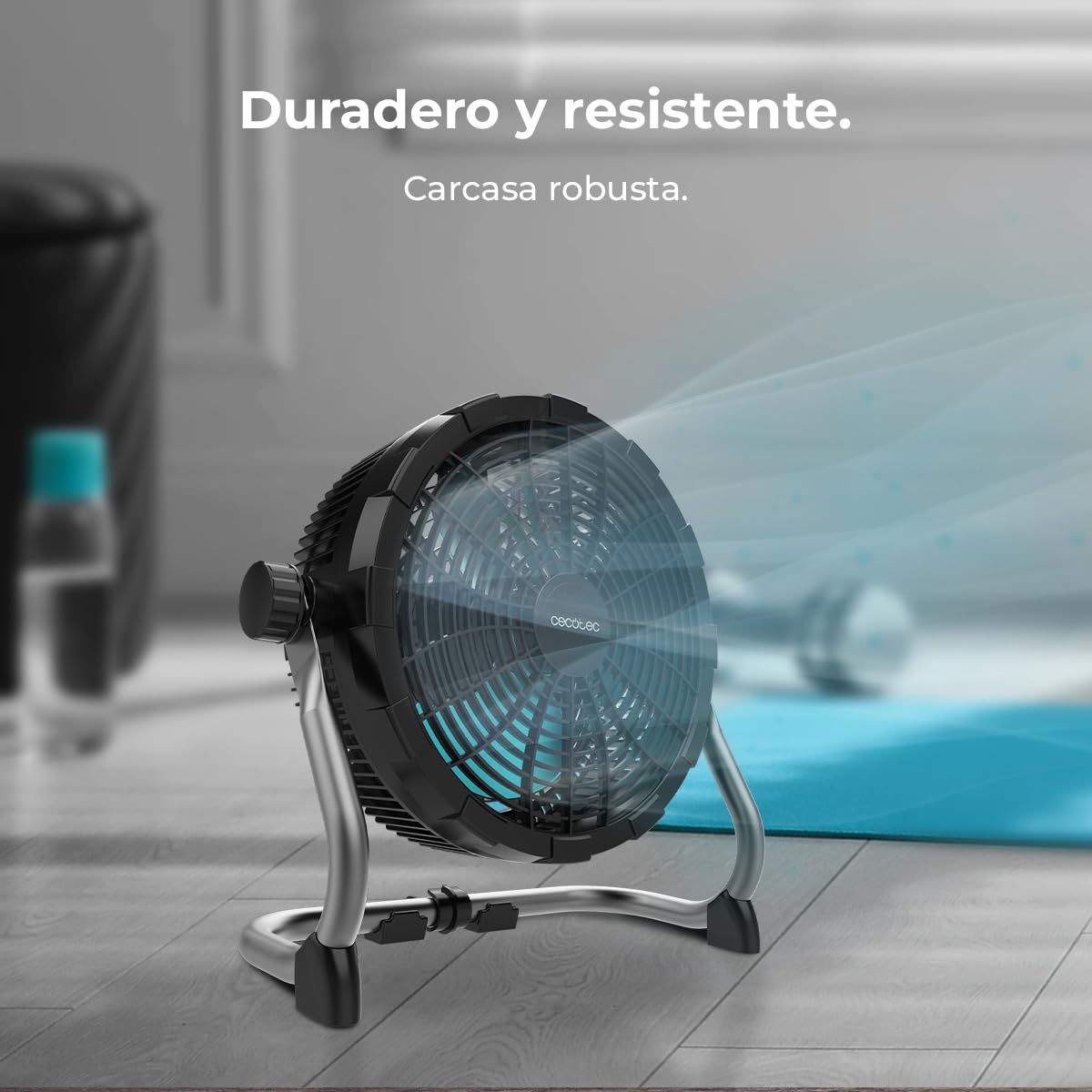 Cecotec Industrieller Bodenventilator Proindustry Portable.12000mAh,Durchmesser 25,4 cm, 9 Geschwindigkeiten Leistungsstarker Akku,Robustes Design,Verstellbare Neigung,Schutzgitter,Einfacher Transport