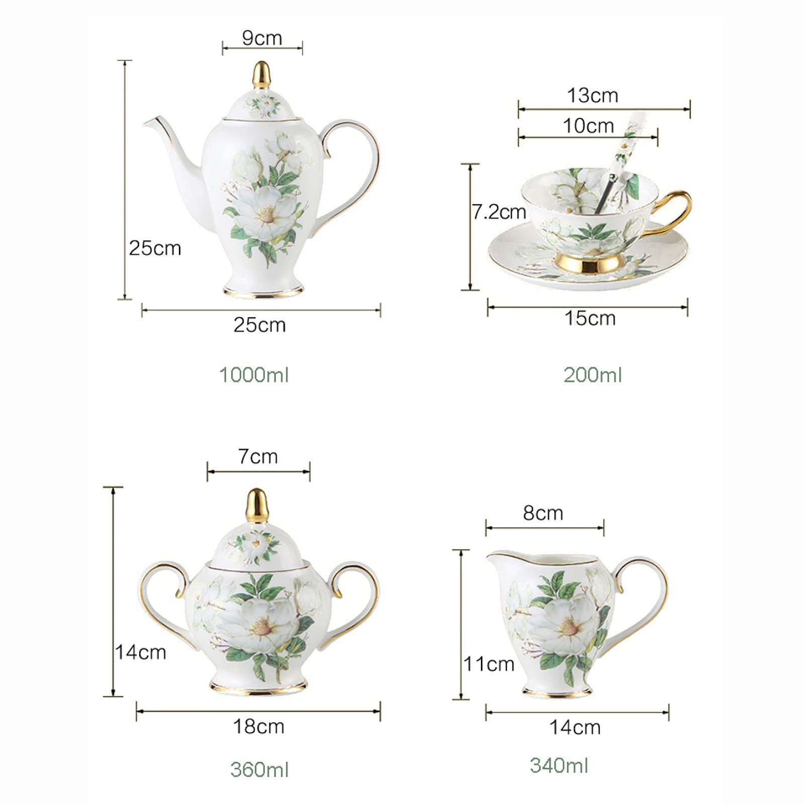 Zestaw Filiżanek Do Kawy I Spodków Z Łyżeczką Zestawy Filiżanek Do Herbaty Z Porcelany Kostnej Ze Złotymi Wykończeniami I Pudełkiem Prezentowym, Odpowiednie Na Popołudniową Herbatę I Kawę