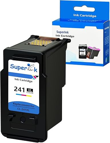 SuperInk Cartucho de tinta remanufacturado CL-241XL 241 XL de alto rendimiento compatible con Canon Pixma MX472 MX452 MX532 MX432 MX512 MG3620