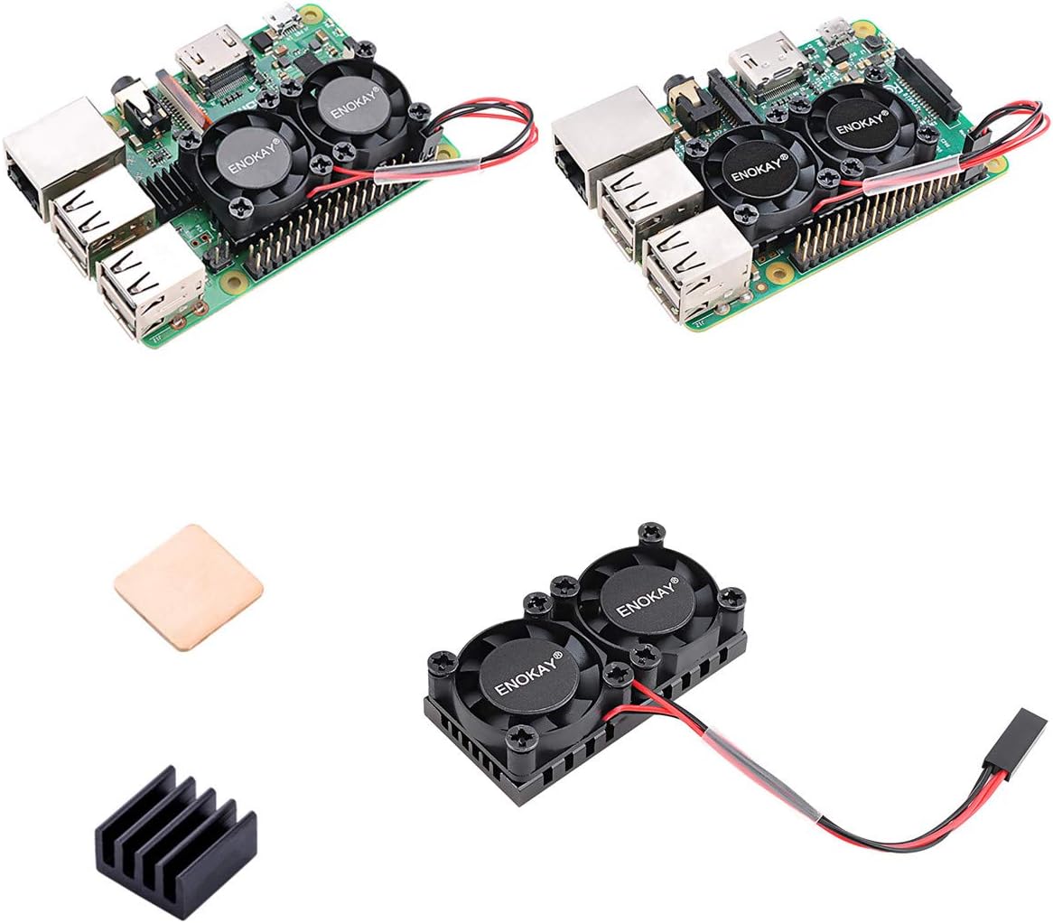 Raspberry Pi 2 3 Model B B+ Dual Fan with Raspberry Pi Heatsink for Raspberry Pi 2B 3B 3B+ (for Raspberry Pi 2B 3B 3B+)