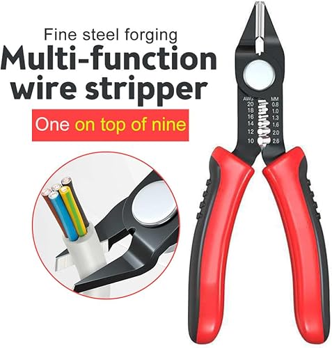 Miniatura 3 de JCAKES Alicates de punta de aguja, cortadores de alambre, herramienta de prensado, mini pelacables multifuncional, prensado de cables de 5.7 in,