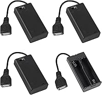 Vista 1 de 4 piezas 2 AA soporte de batería, USB hembra zócalo 2 AA caja de batería titular con cubierta e interruptor de encendido/apagado