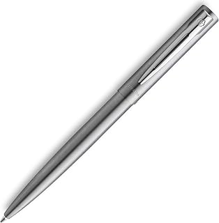 Waterman Allure Kugelschreiber | Edelstahl mit Edelstahl-Akzenten | Mittlere Spitze | Blaue Tinte