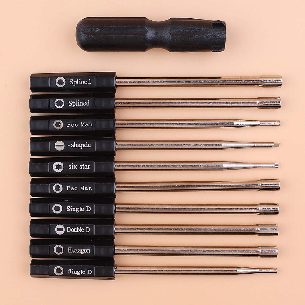 Tiempo Beixi Herramientas Destornillador 10pcs Carburador Carburador Adjusing for el Ajuste de Husqvarna Stihl Zama Walbro Motosierra de Recorte Conjunto de Herramientas