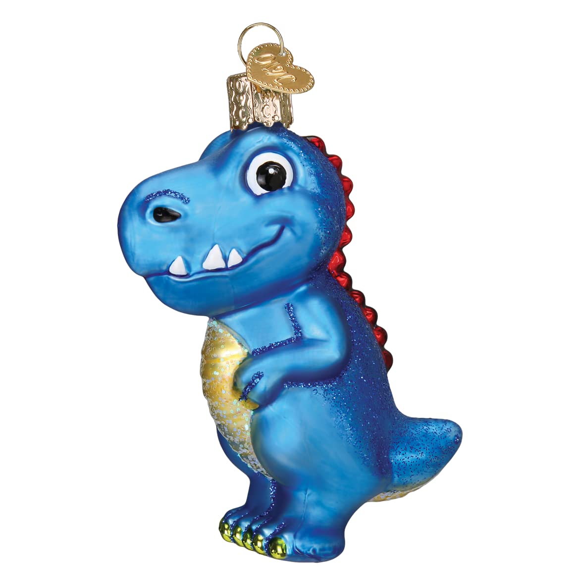 Old World Christmas A-Roarable Tyrannosaurus - Adorno de Cristal soplado para árbol de Navidad