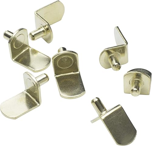 Miniatura 8 de 0.197 in (50 unidades) estilo soporte de gabinete clavijas de soporte  Clips en "L" para cocina y estantería  Latón antiguo