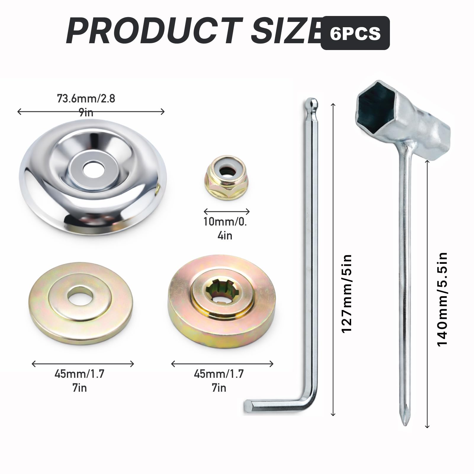 Rowglow 6pcs Tuercas Cuchilla Cabezal Desbrozadora Universal, Adaptador Cabezal Desbrozadora(6pcs) — view 2