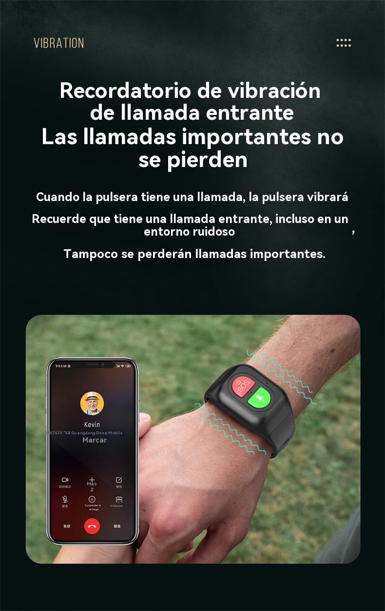 Reloj de posicionamiento para Personas Mayores, Reloj GPS Inteligente para Personas Mayores, Tranquilidad en Todo Momento, monitoreo de Salud, Llamada de Emergencia