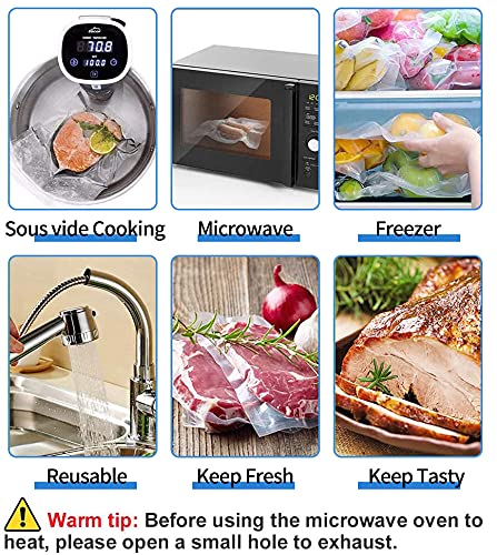 300-Count Food Vacuum Sealer Bags 8 X 12 Inch, Thick Bpa Free Sous Vide Bags Compatible With All Vac Machines, Food Saver, Seal A Meal, Weston, Commercial Grade Quart Precut Meal Prep Storage Bags #TOP5