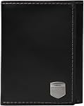 Fossil Men's Ingram Leather Trifold with ID Window Wallet, Black, (Model: ML3289001)