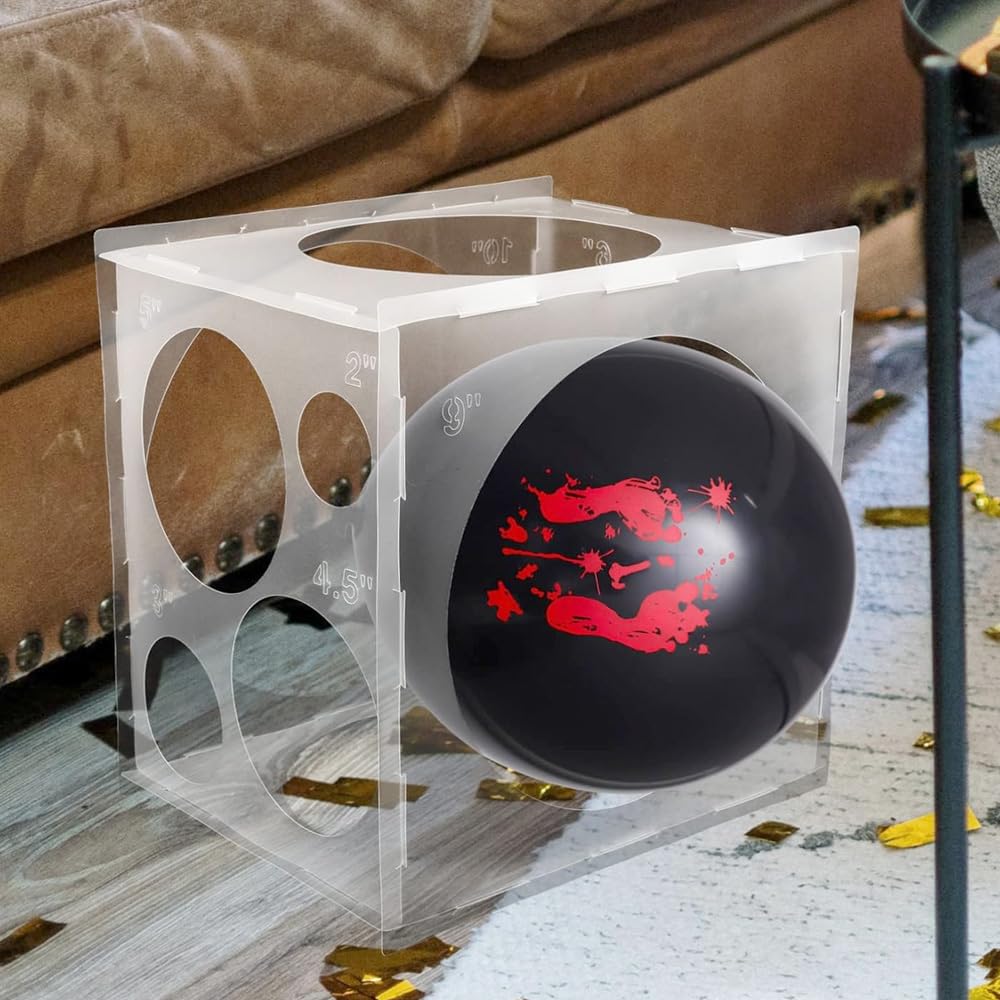Caja medidora de Globos Desmontable de medición Simple de 11 Orificios Caja medidora de tamaño de Globo de plástico Plegable Adecuada para cumpleaños y Fiestas de Bodas