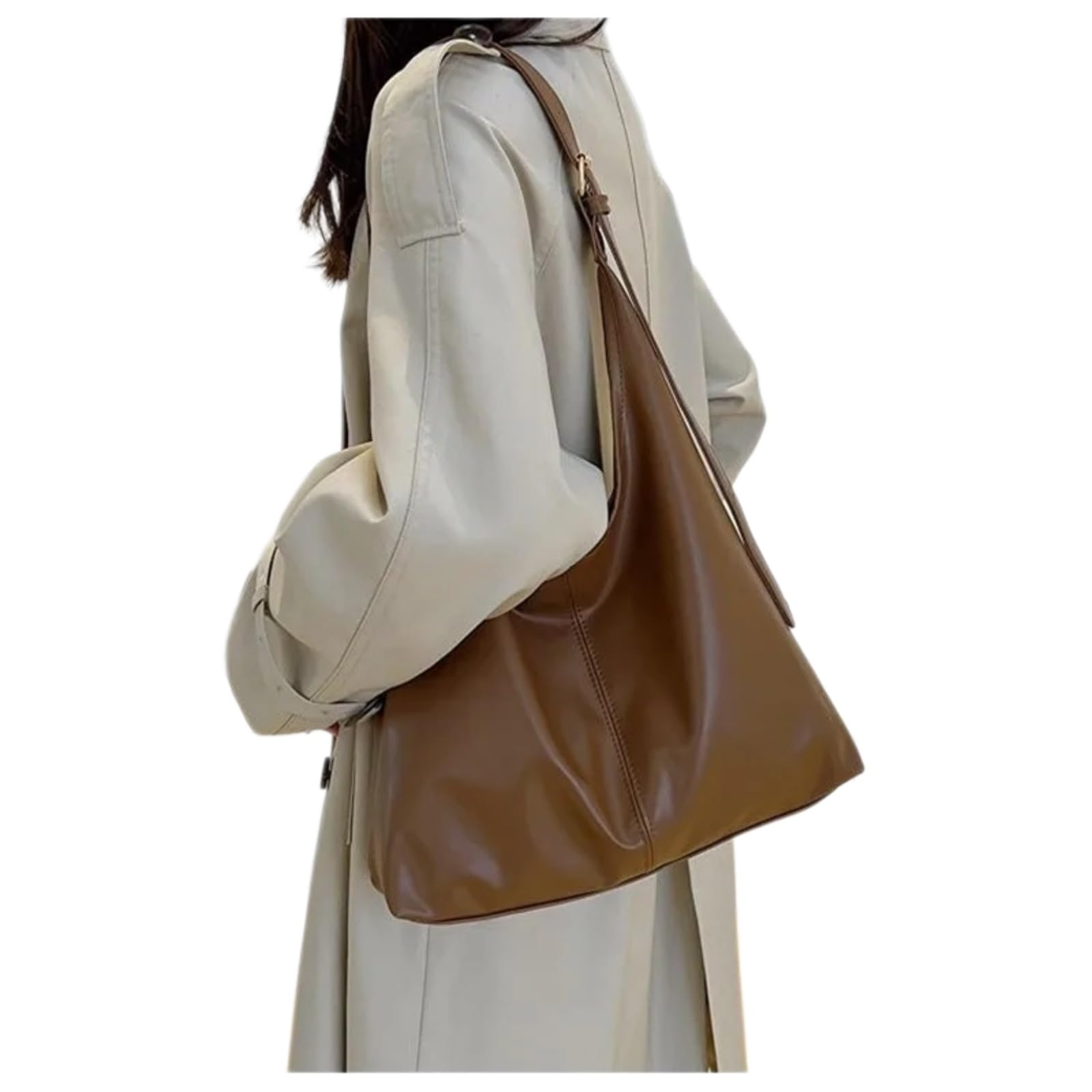 Beauty Case Borsa Retro Semplice A Spalla di Grande capacità Spaziosa per Il Lavoro Shopping Viaggio Uso Quotidiano