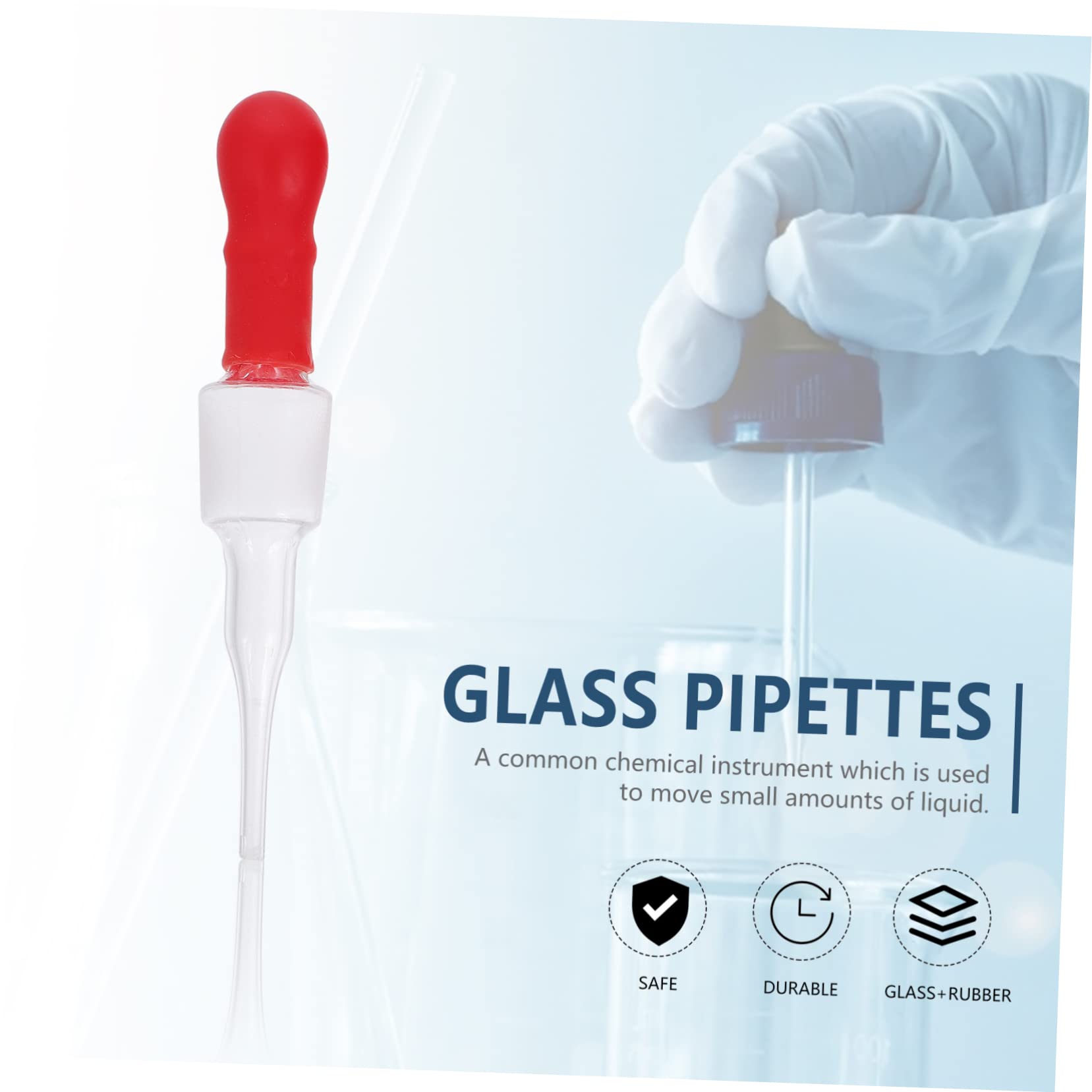 KICHOUSE 10pcs Dropper Bottle Dropper Dripper Oil Droppers Essential Oil Dropper Fluid and Liquid Pipettors Laboratory Droppers Liquid Dropping Pipet Pipette Liquid Droppers White Glass