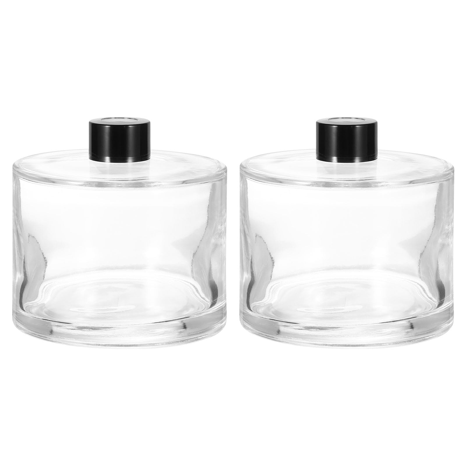 sourcing map 2 flaconi vuoti in vetro da 500 ml, 10,4 x 10,4 cm, ricaricabili, per aromaterapia, diffusori a bastoncini, per fai da te, casa, bagno, trasparente