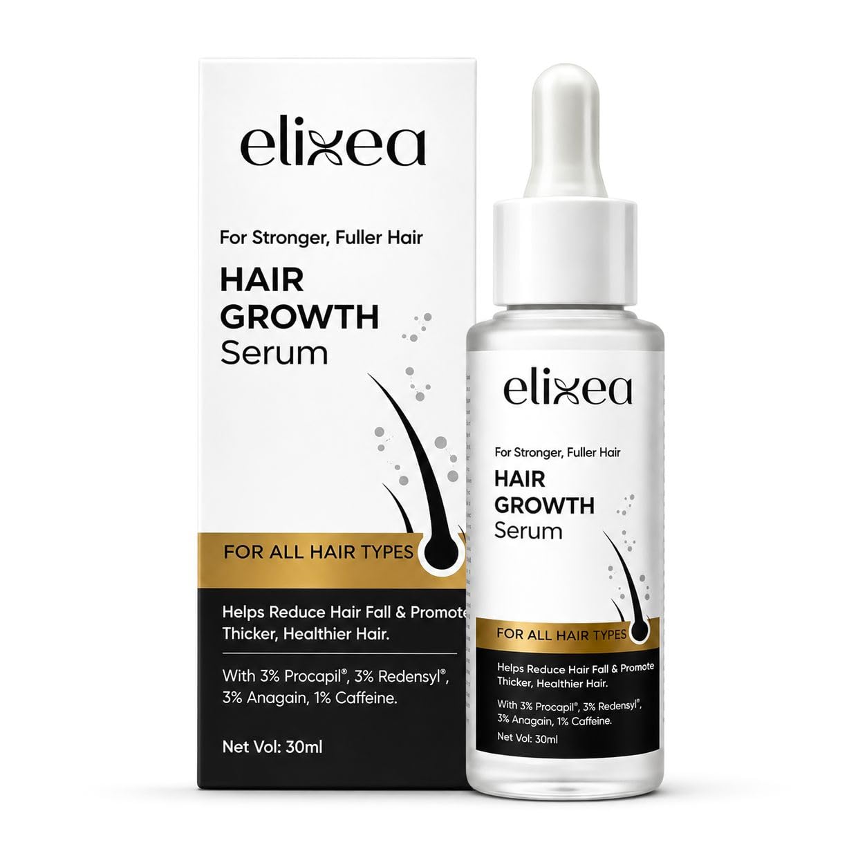 Hair Growth Serum | Hair Serum for Hair Fall Control | Advanced 4-Active Formula with 3% Procapil, 3% Redensyl, 3% Anagain & 1% Caffeine For Unisex - 30ml-image-47