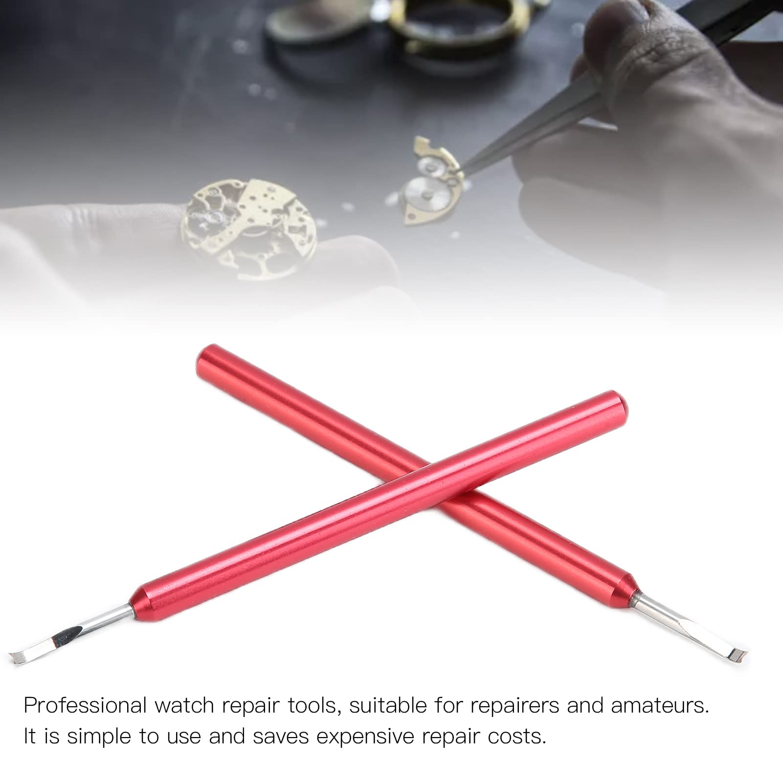 Juego de 2 piezas de aguja extractora para manecillas de reloj, levantador profesional de manecillas con espiral, herramienta de reparación de relojes de aleación para ajuste de