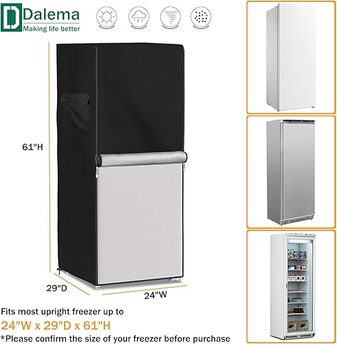 Miniatura 9 de Funda para refrigerador para exteriores, 600D, resistente, 100% impermeable, cubierta vertical para congelador, fundas exteriores para refrigerador.